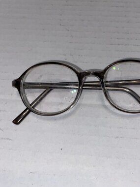 VTG Round Glasses Framed - Black Clear full rim wire filled frames Unbranded